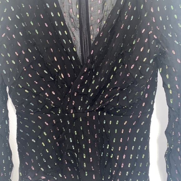 Chelsea and Walker Iman Metallic Silk Blouse Top - Picture 7 of 14